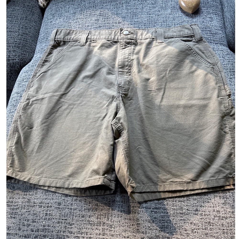 Carhartt B144 LBR Original Fit Canvas Carpenter Work Shorts Mens 38 Brown Olive